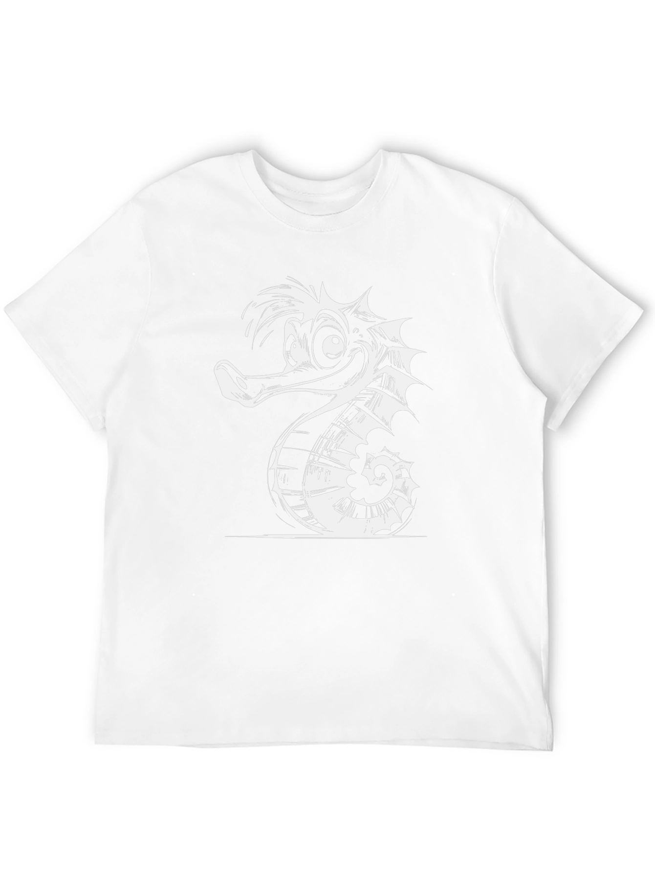 Funny Seahorse Graphic Black T-Shirt