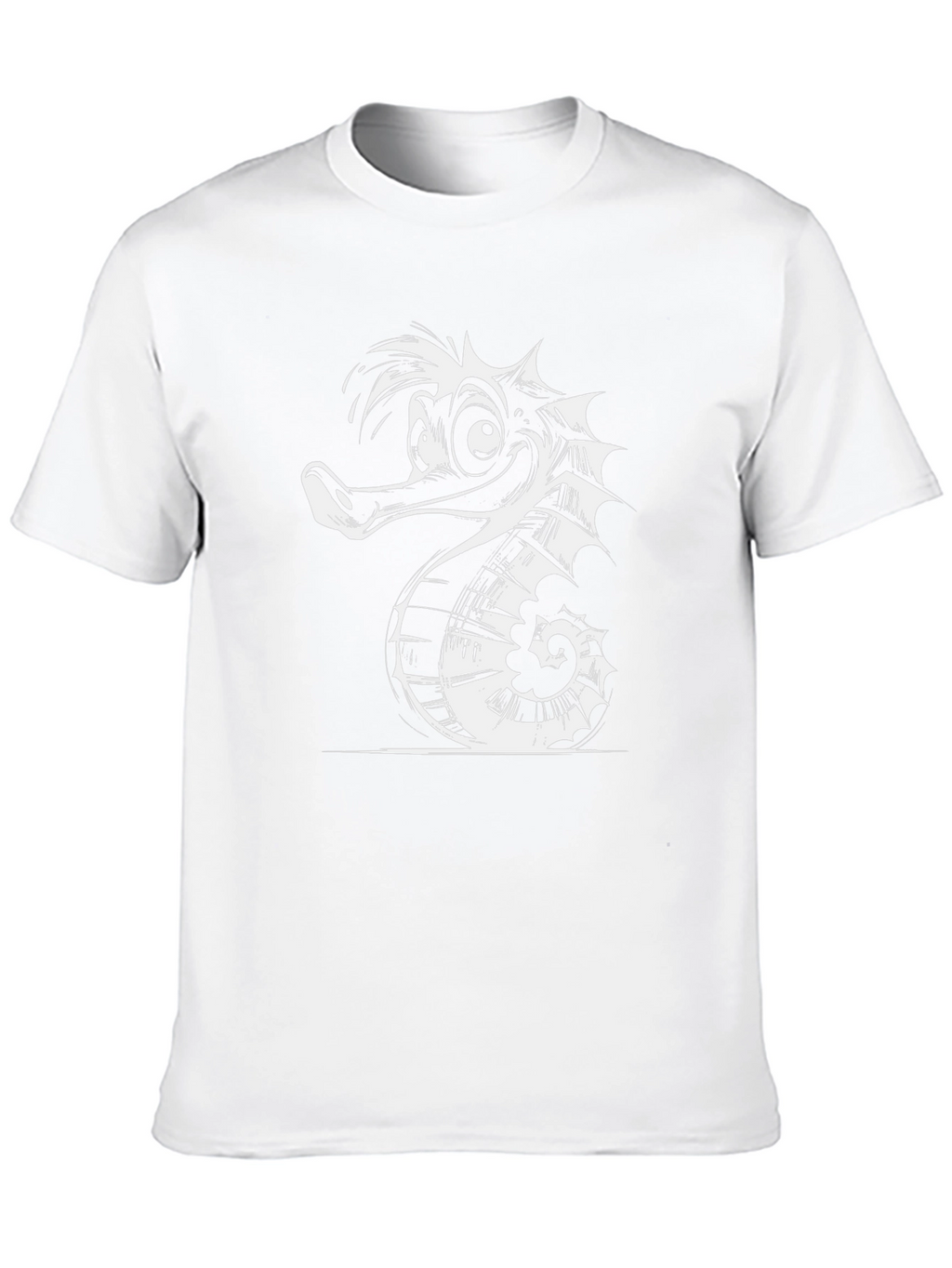 Funny Seahorse Graphic Black T-Shirt