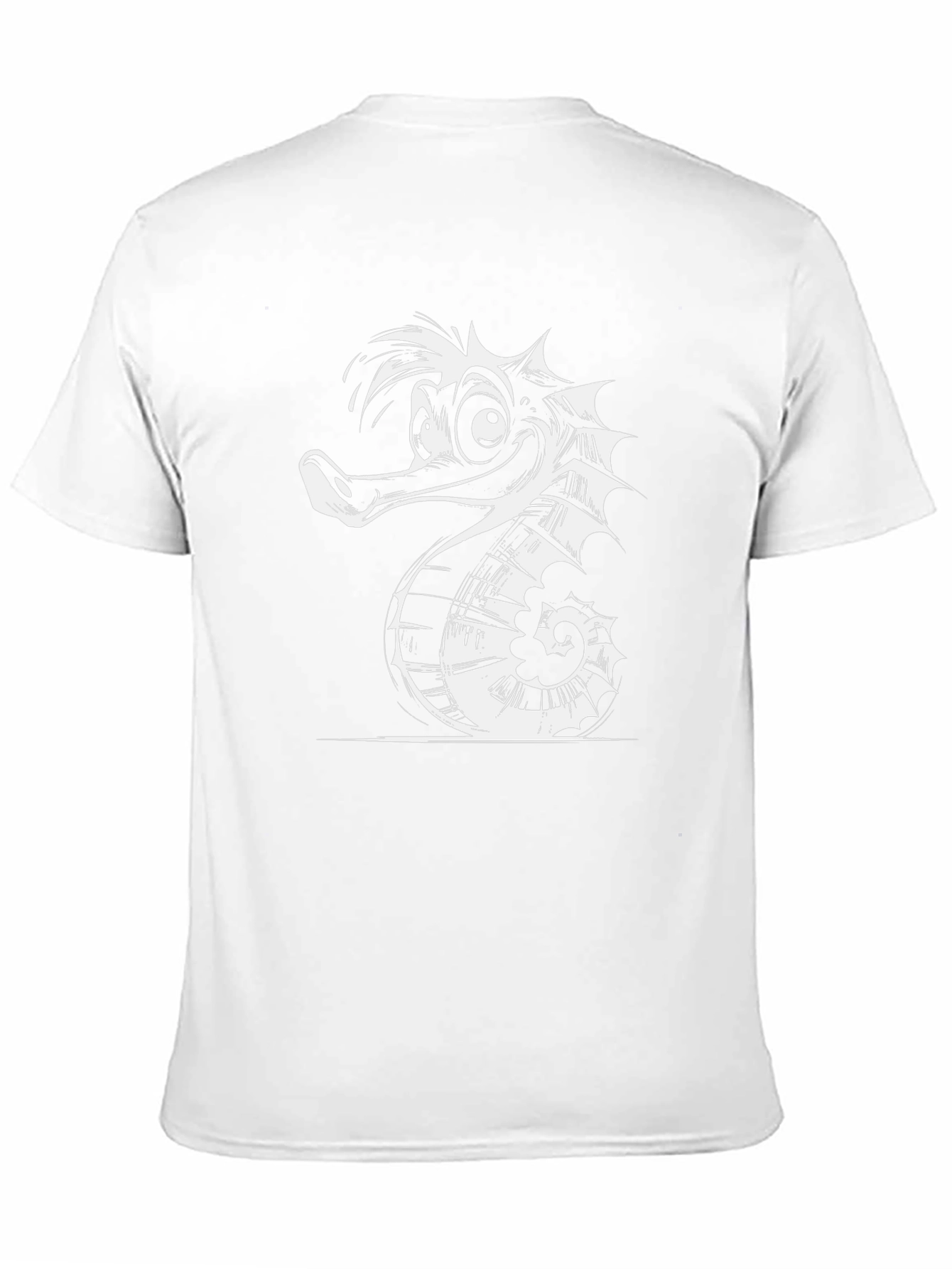 Funny Seahorse Graphic Black T-Shirt