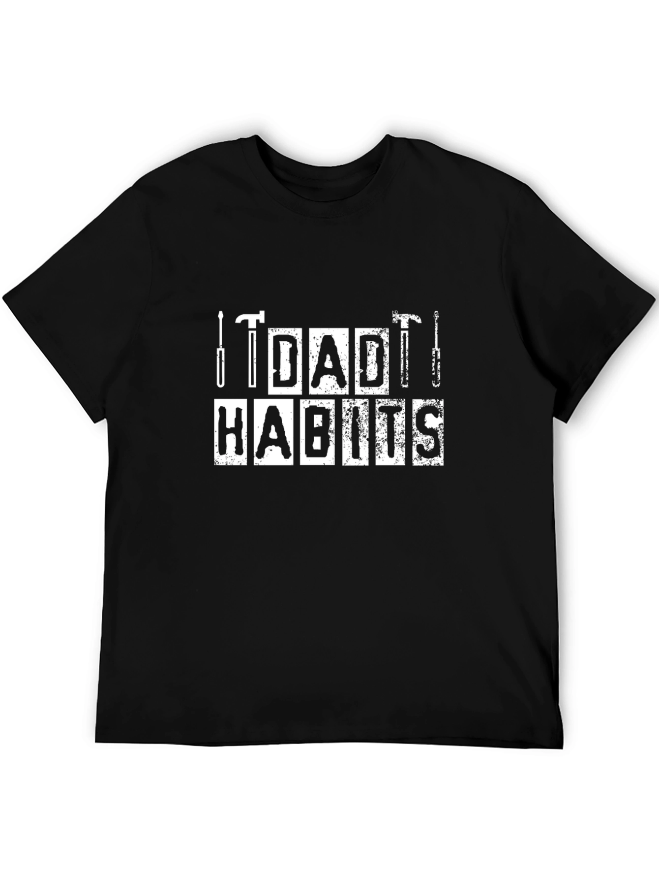 Dad Habits Graphic T-Shirt - Black Cotton Tee