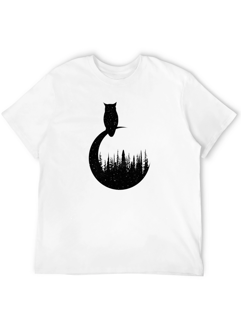 Owl Stargazing Tee - Night Sky Forest Design