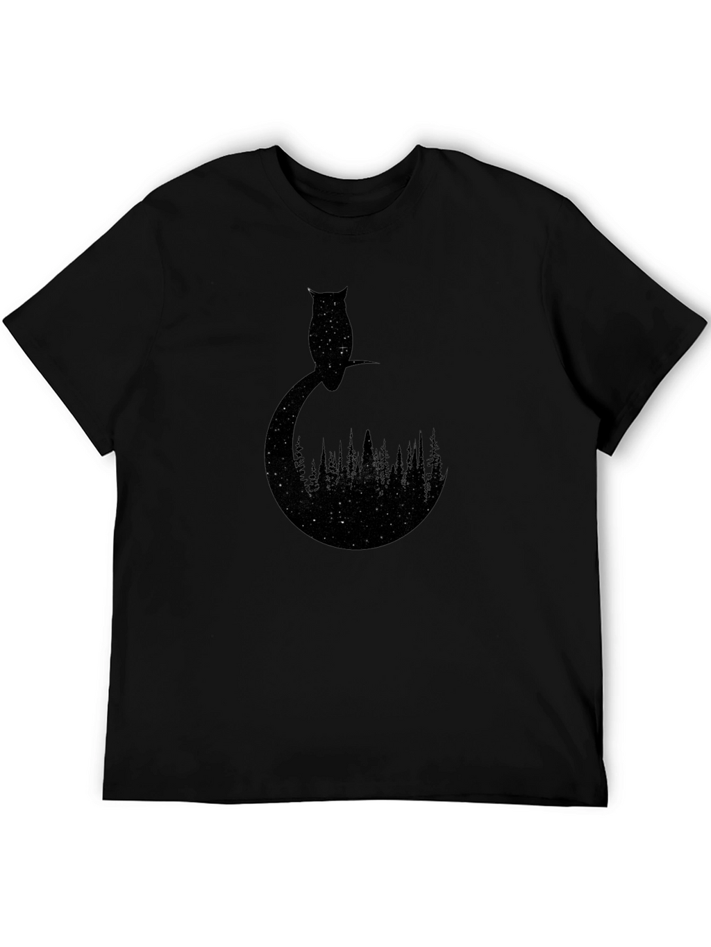 Owl Stargazing Tee - Night Sky Forest Design