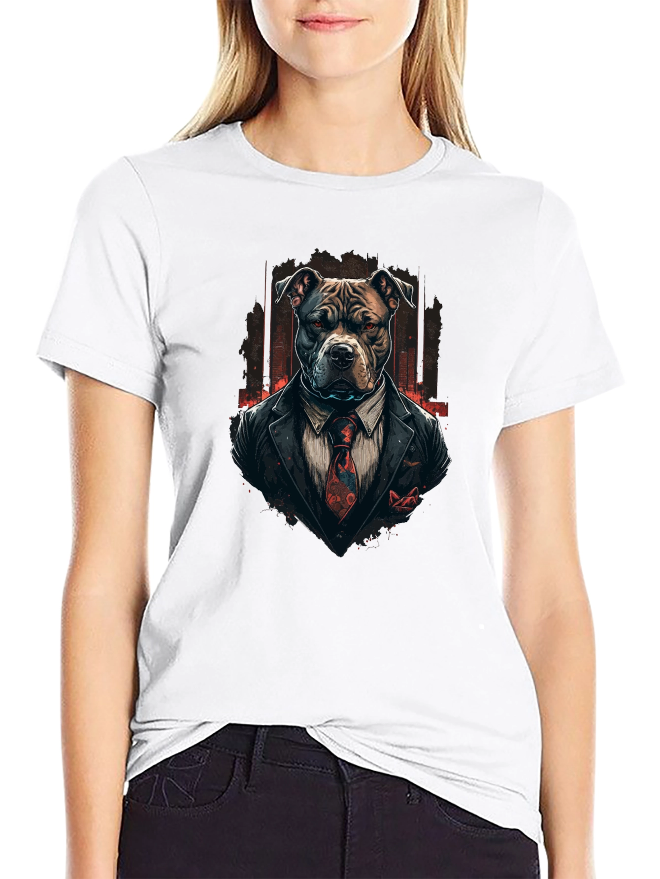Suit Pitbull T-Shirt – Cool Gentleman Dog Graphic Tee