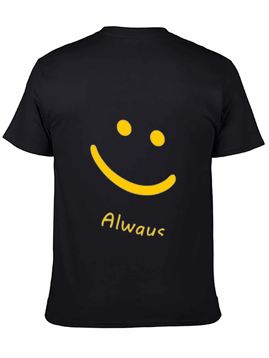 Always Smile T-Shirt - Black Casual Tee