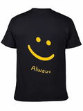 Always Smile T-Shirt - Black Casual Tee