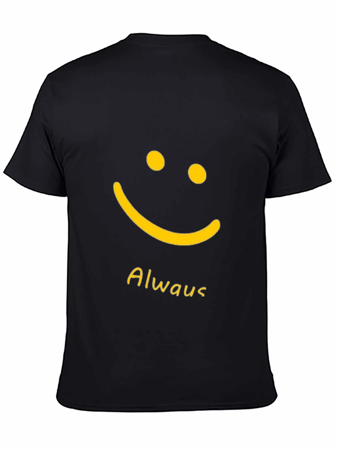 Always Smile T-Shirt - Black Casual Tee