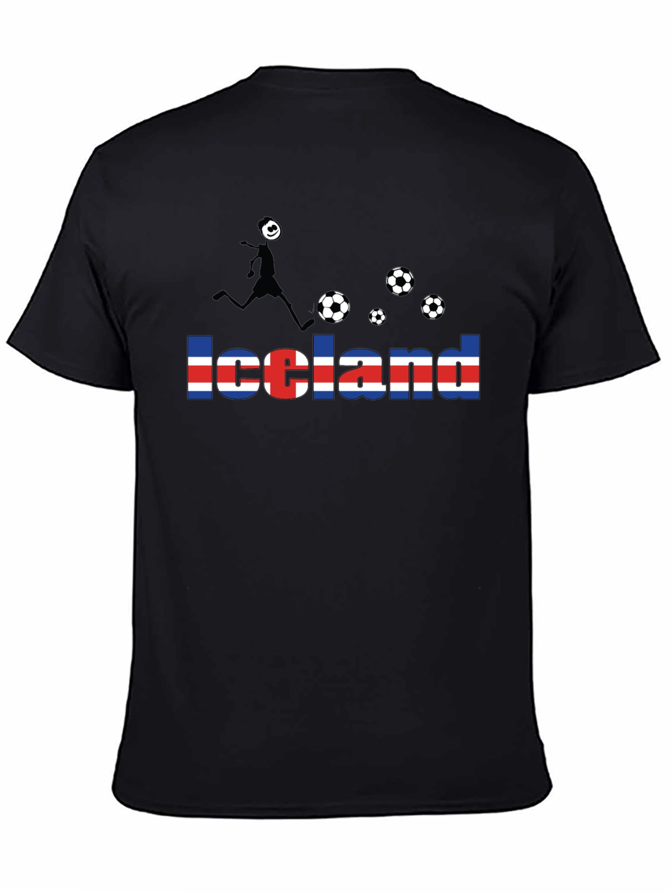 Iceland Soccer Fan T-Shirt - Black