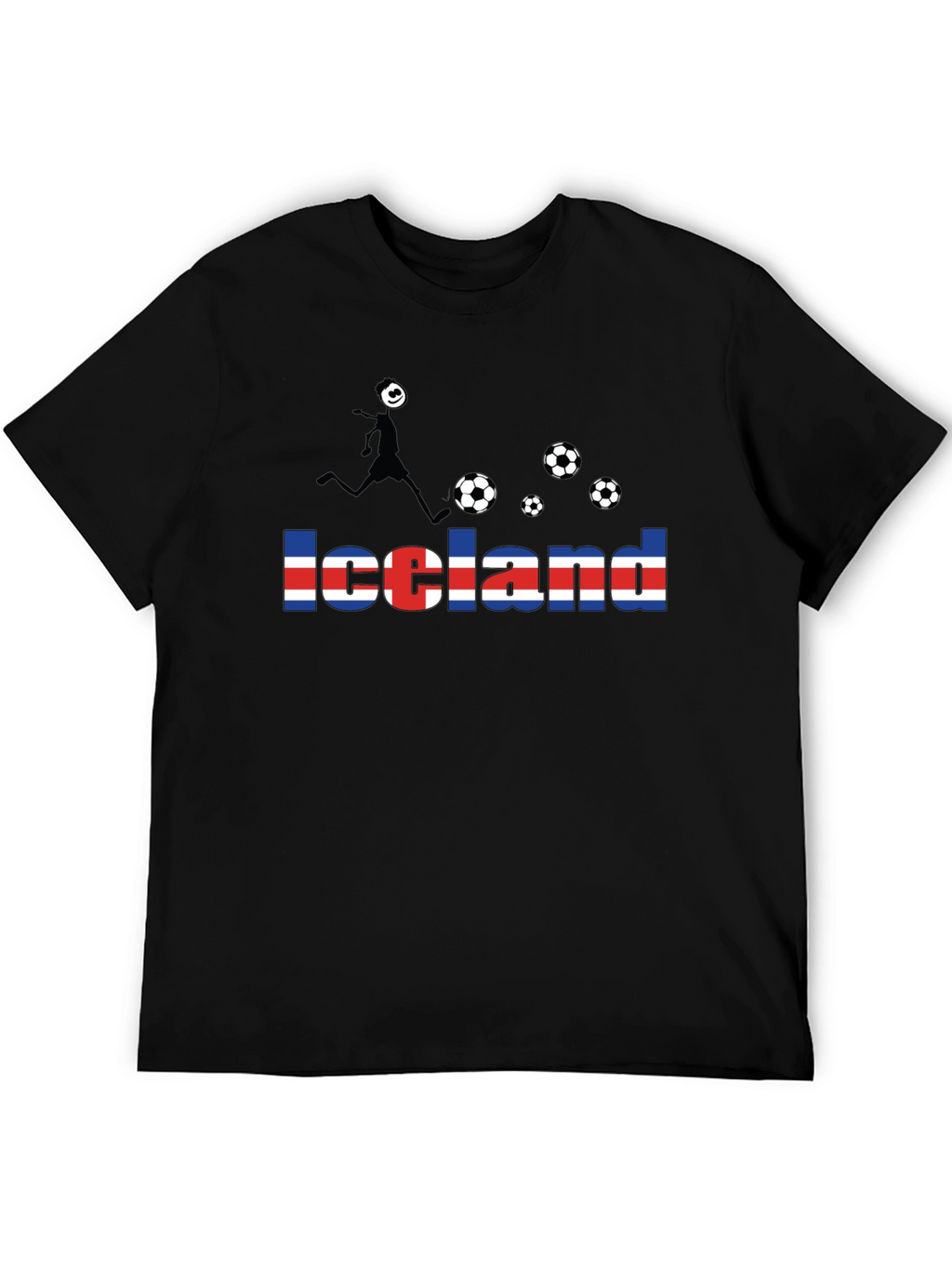 Iceland Soccer Fan T-Shirt - Black