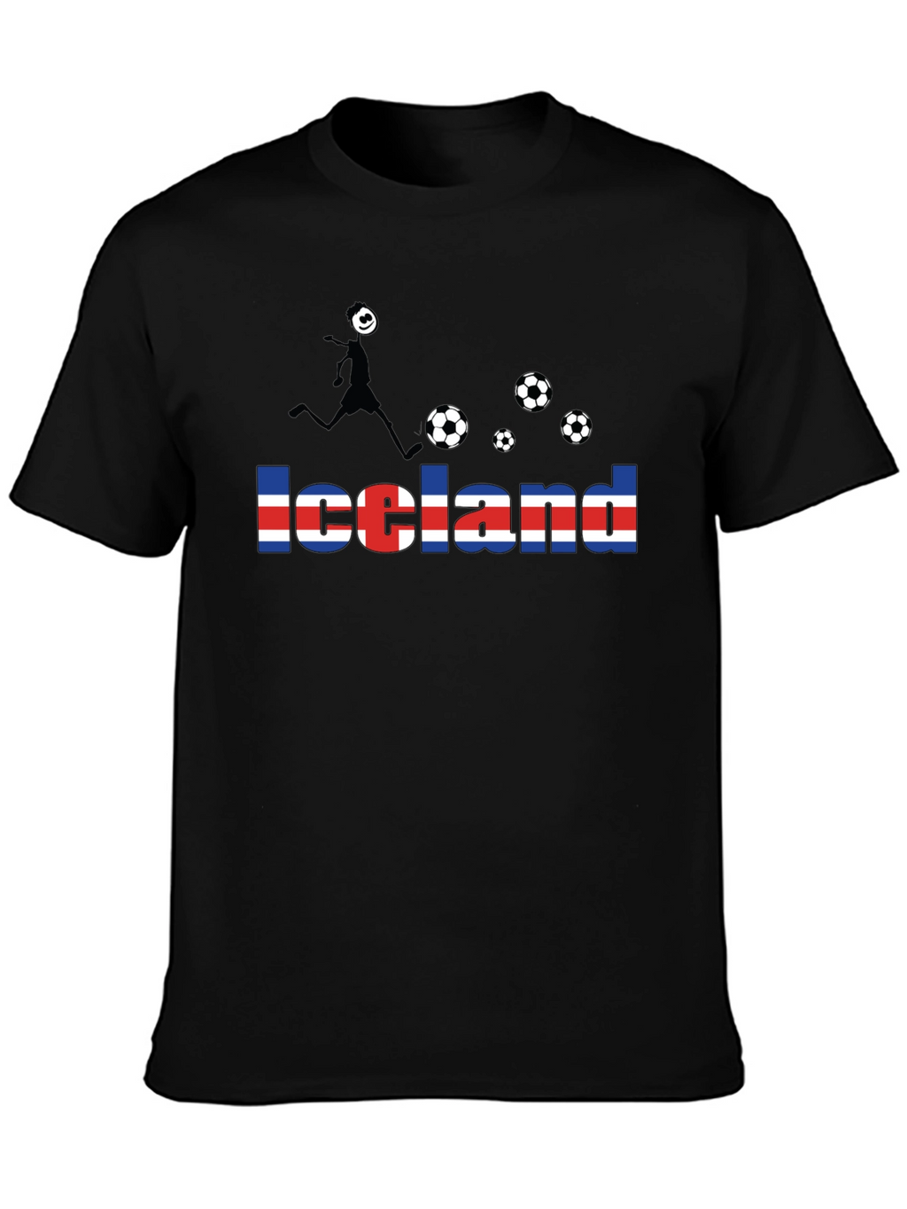 Iceland Soccer Fan T-Shirt - Black
