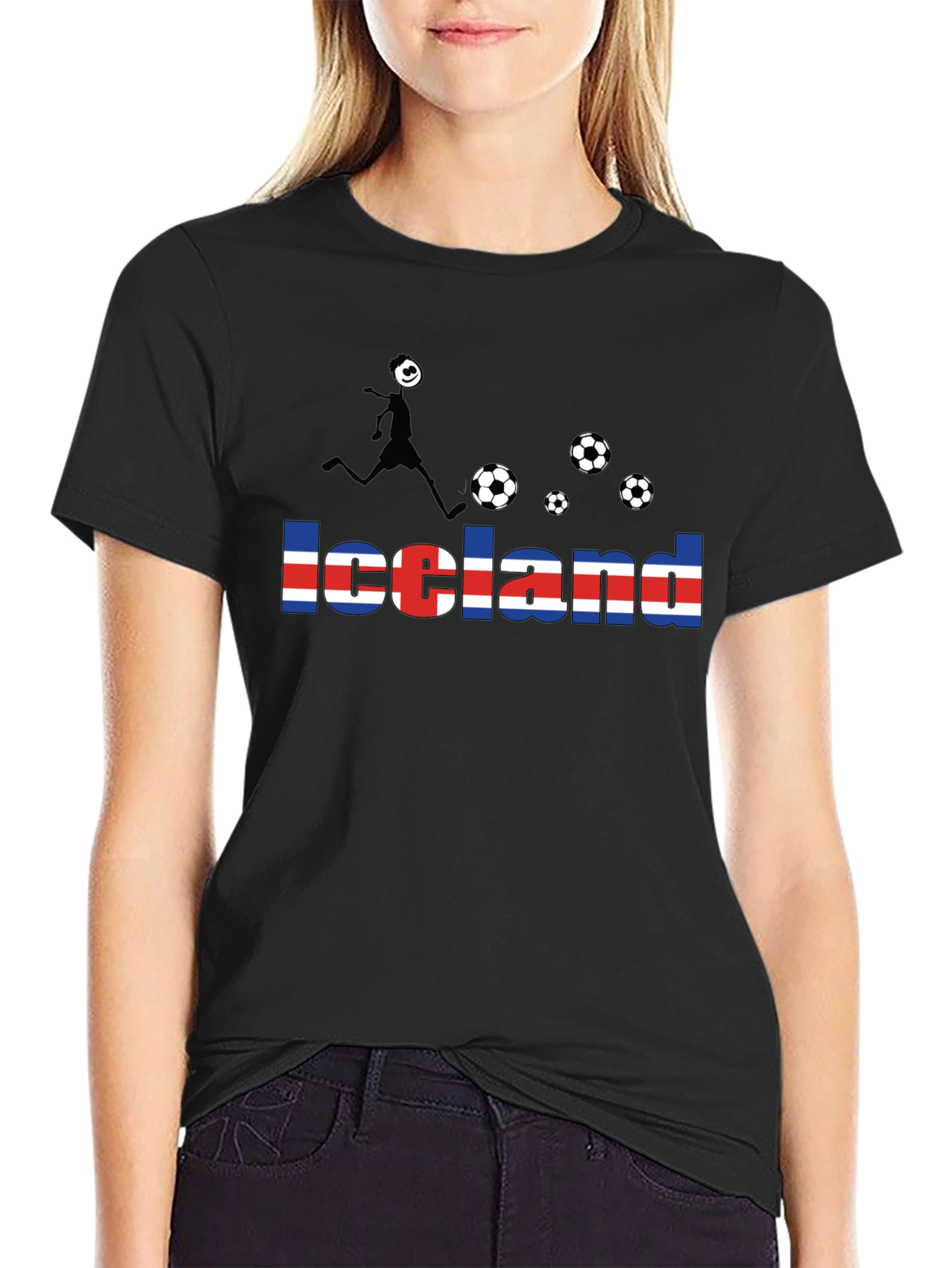 Iceland Soccer Fan T-Shirt - Black
