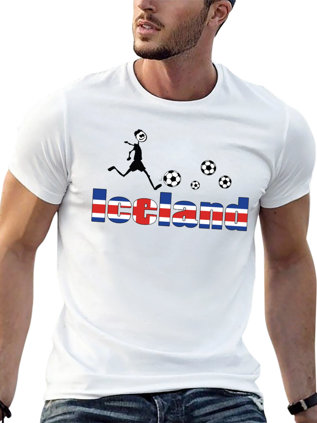 Iceland Soccer Fan T-Shirt - Black