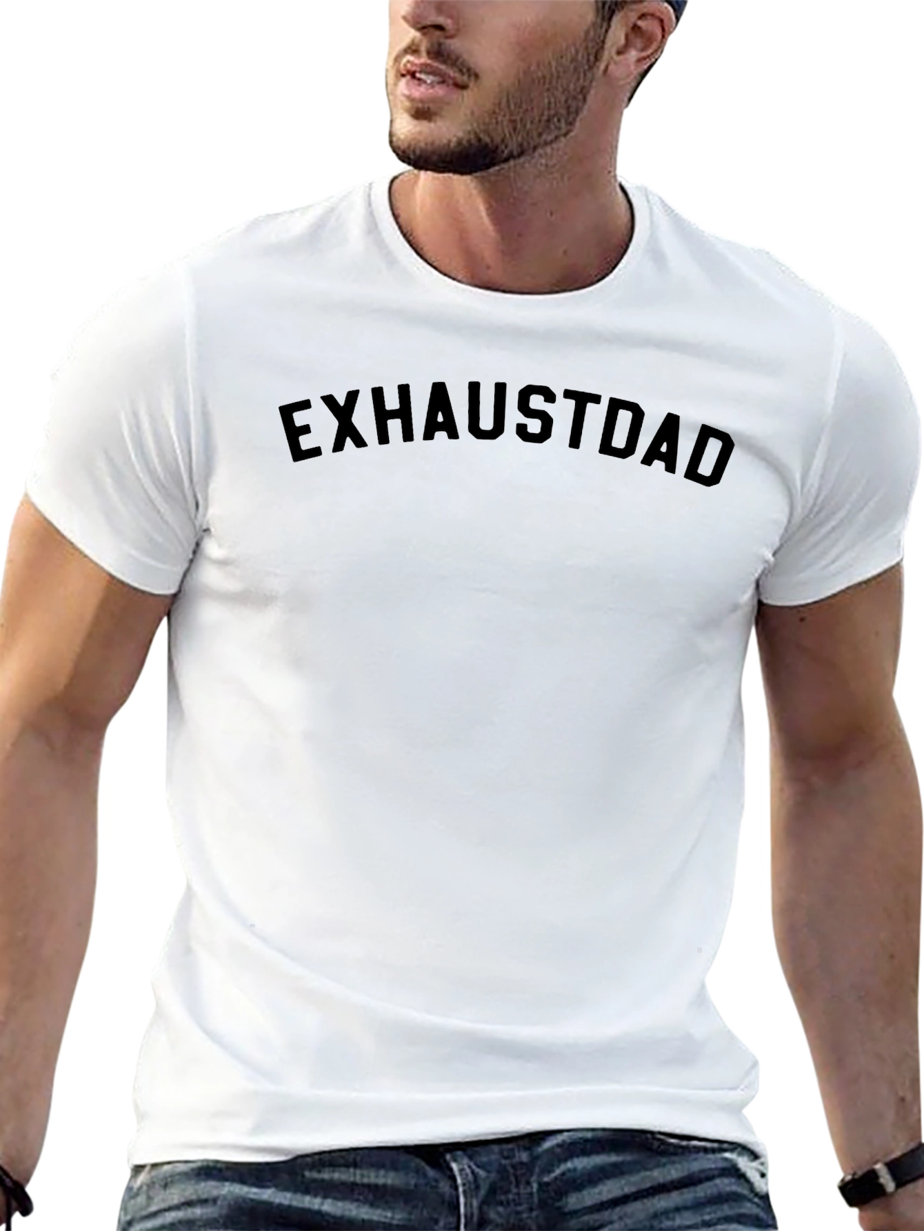 Exhaustdad Black Graphic Tee - Casual Comfort