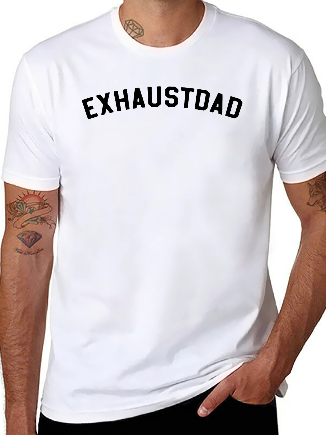 Exhaustdad Black Graphic Tee - Casual Comfort