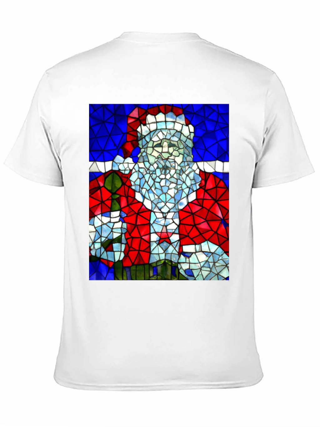 Stained Glass Santa T-Shirt - Holiday Style