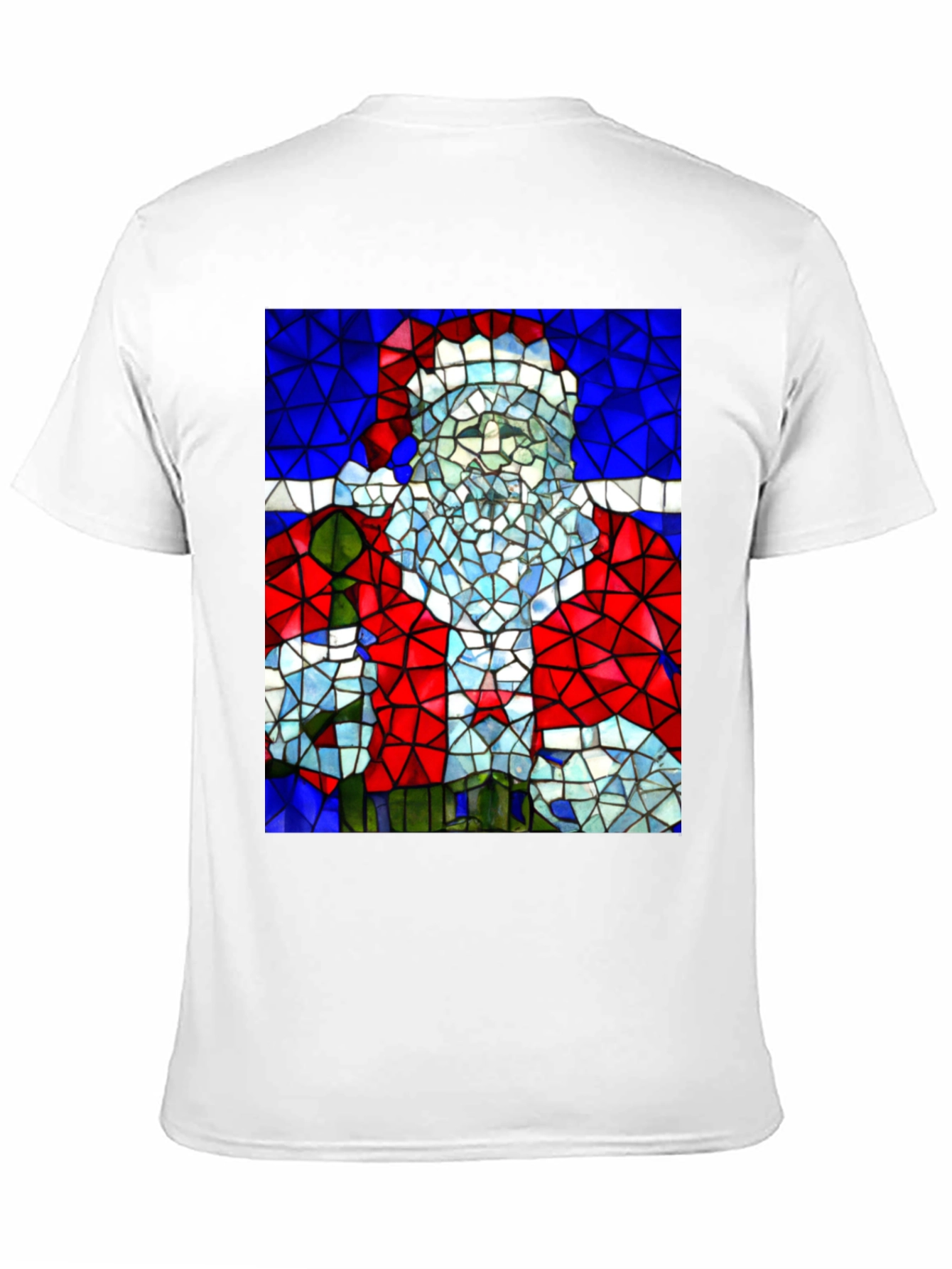 Stained Glass Santa T-Shirt - Holiday Style