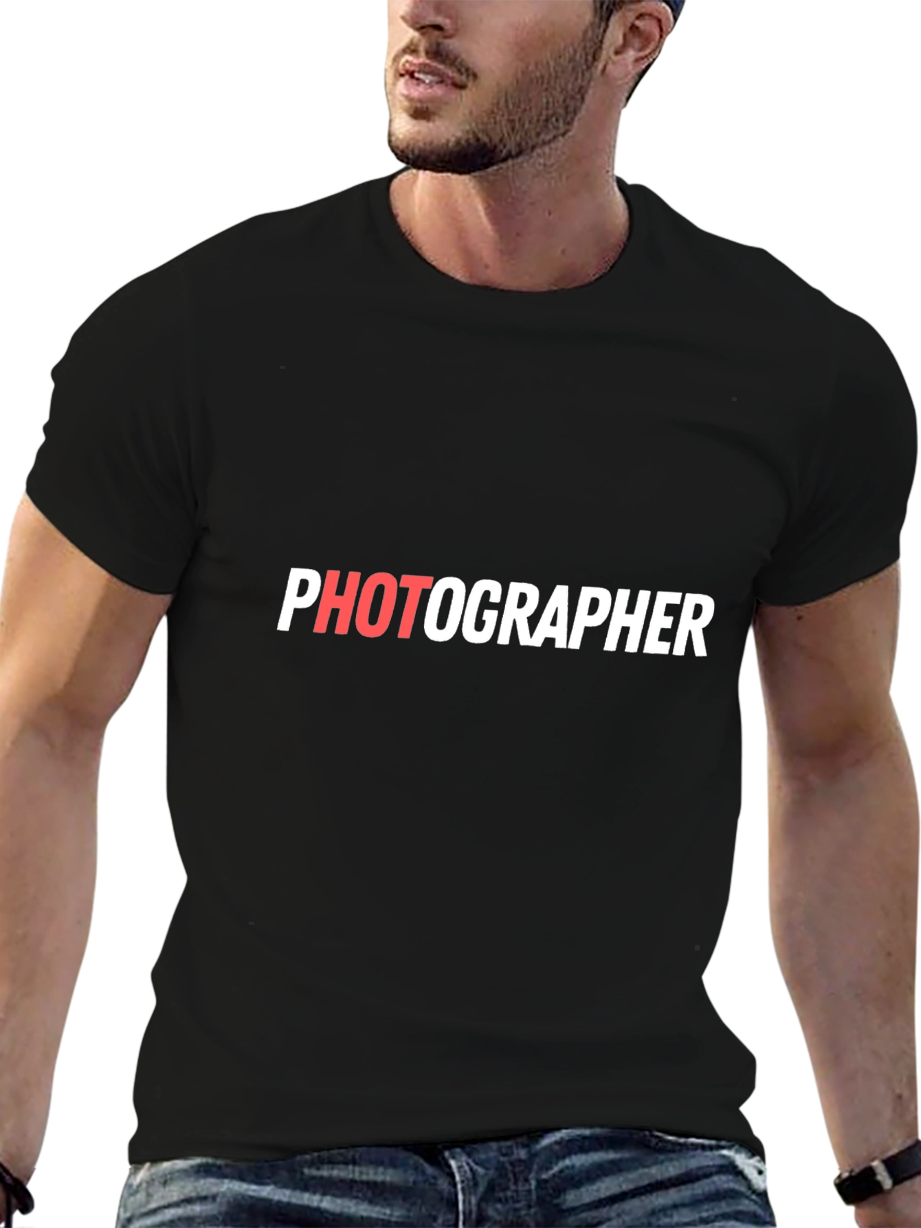 Photographer Graphic Tee - Stylish Black Cotton T-Shirt