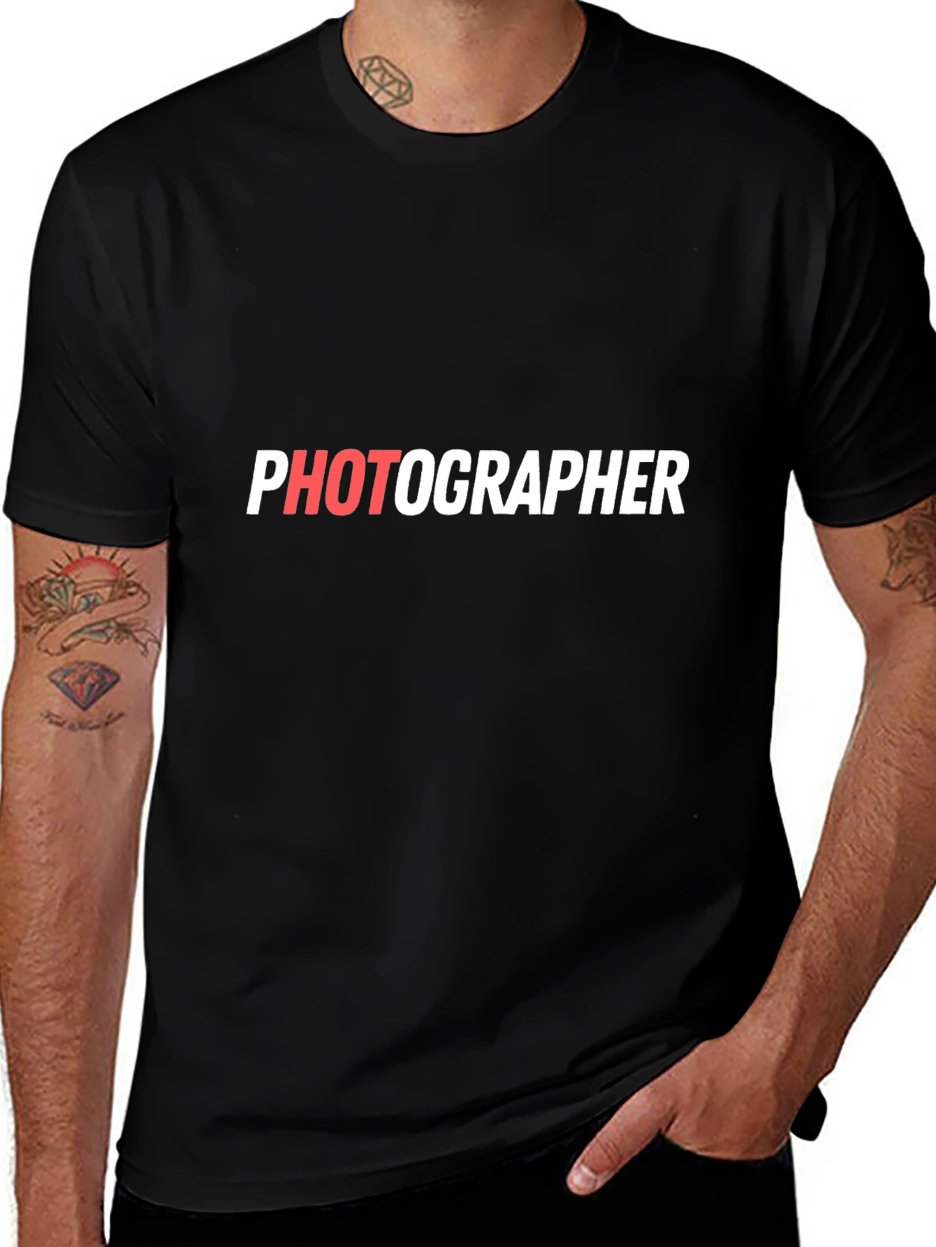 Photographer Graphic Tee - Stylish Black Cotton T-Shirt