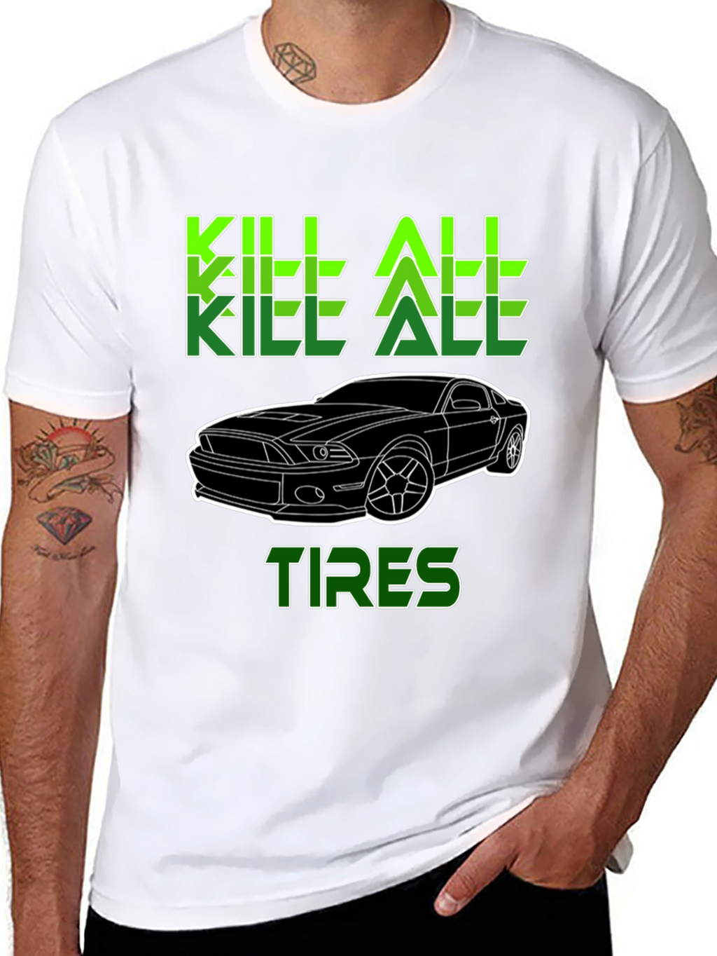 Kill All Tires Graphic Tee - Mens Black T-Shirt