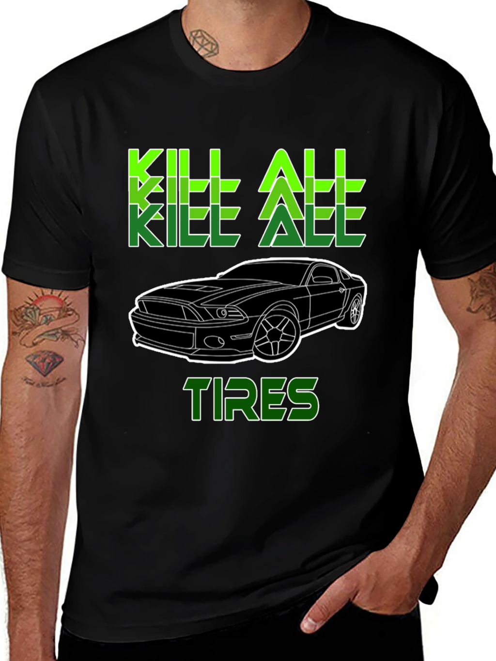 Kill All Tires Graphic Tee - Mens Black T-Shirt