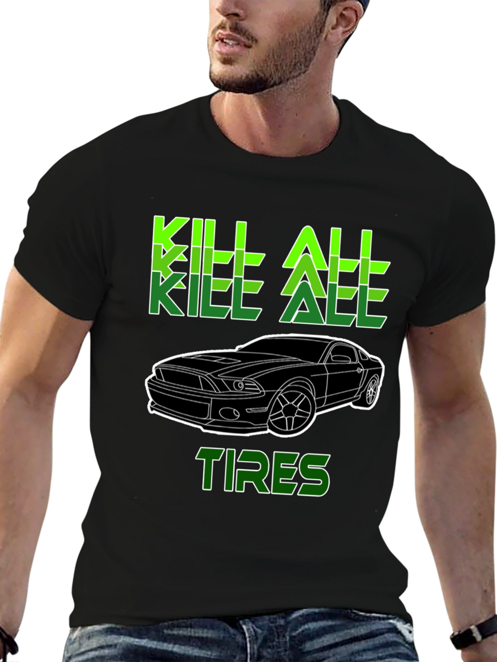 Kill All Tires Graphic Tee - Mens Black T-Shirt