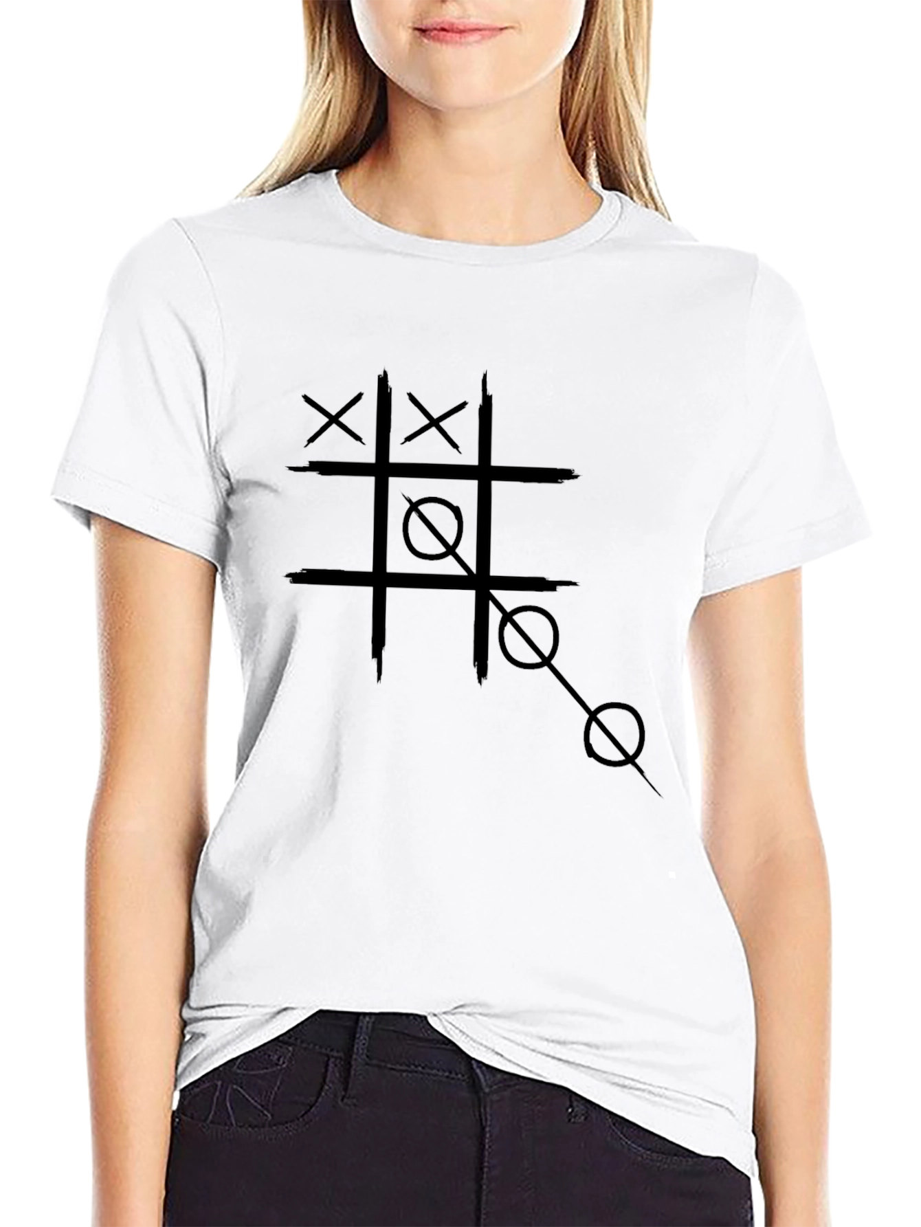 Tic-Tac-Toe Game Black T-Shirt