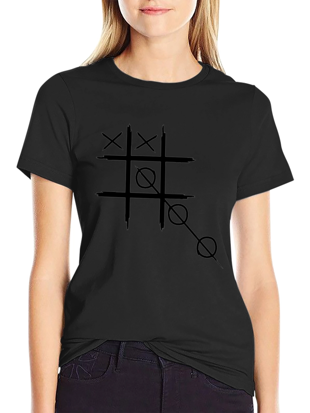 Tic-Tac-Toe Game Black T-Shirt