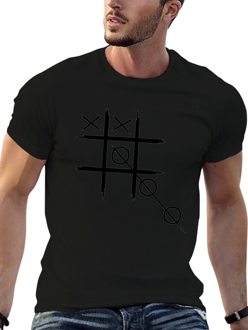 Tic-Tac-Toe Game Black T-Shirt