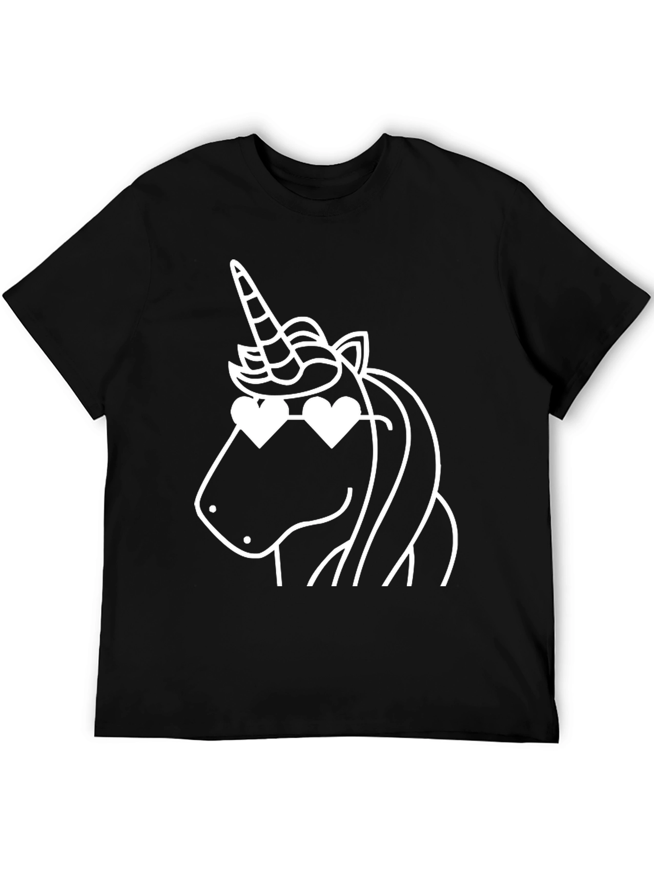 Unicorn Heart Sunglasses Graphic Tee - Black
