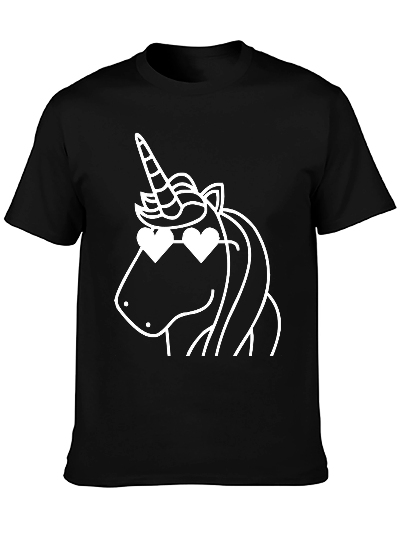 Unicorn Heart Sunglasses Graphic Tee - Black