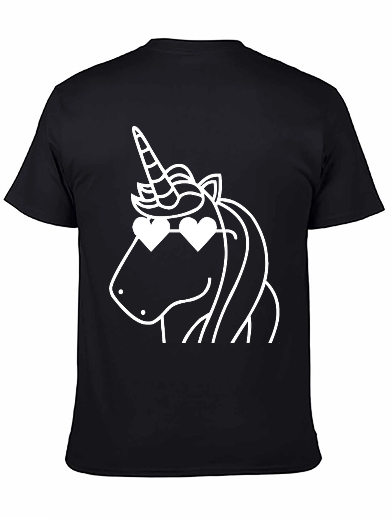 Unicorn Heart Sunglasses Graphic Tee - Black