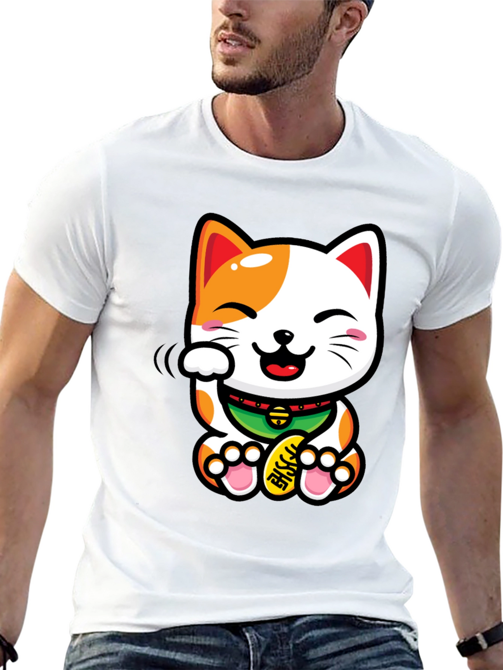 Lucky Cat T-Shirt - Beckoning Good Fortune