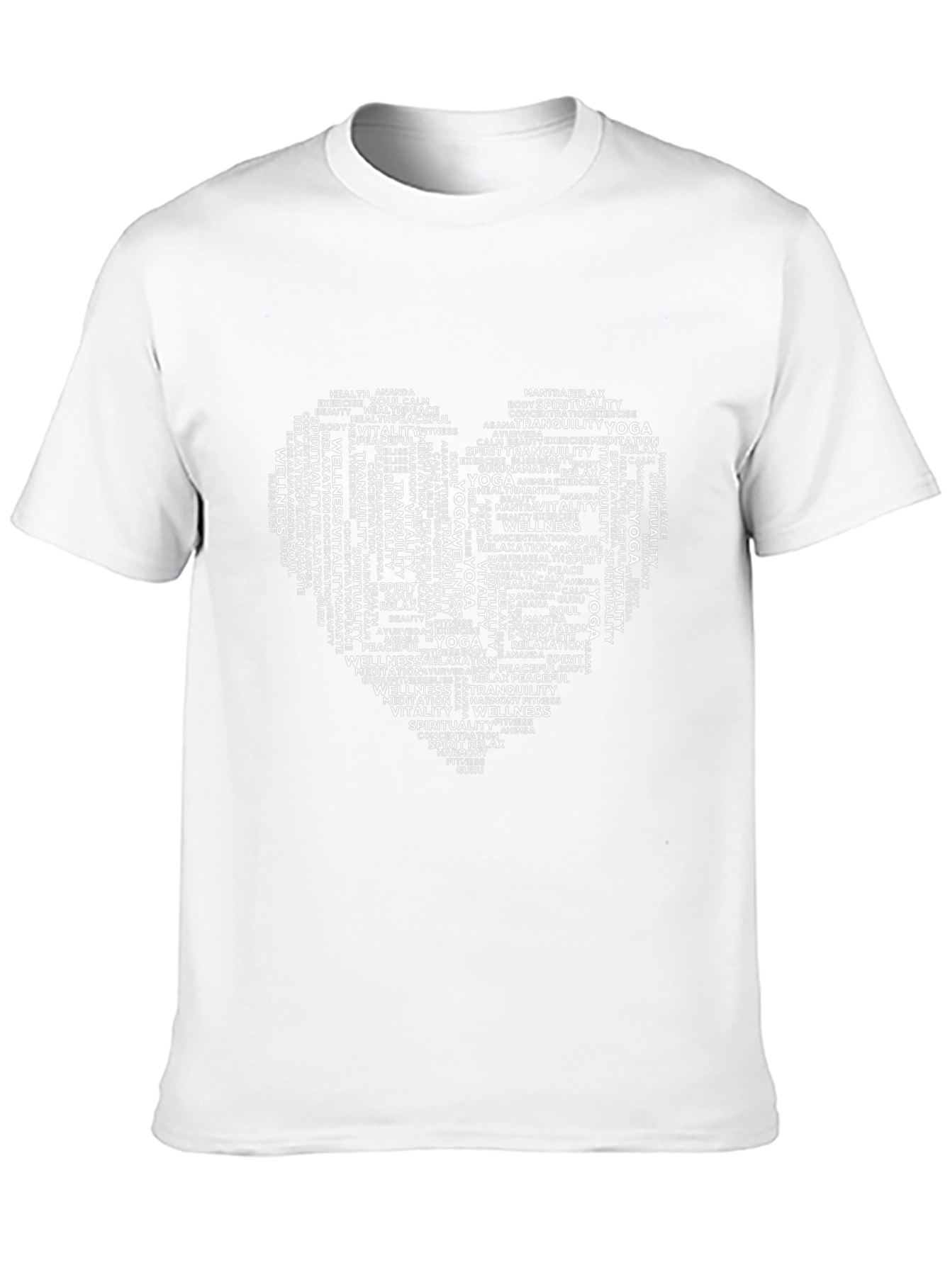 Yoga Heart Word Art Graphic T-Shirt