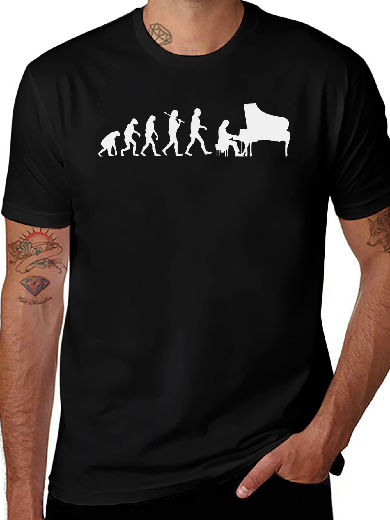 Piano Evolution T-Shirt - Music Lover Tee