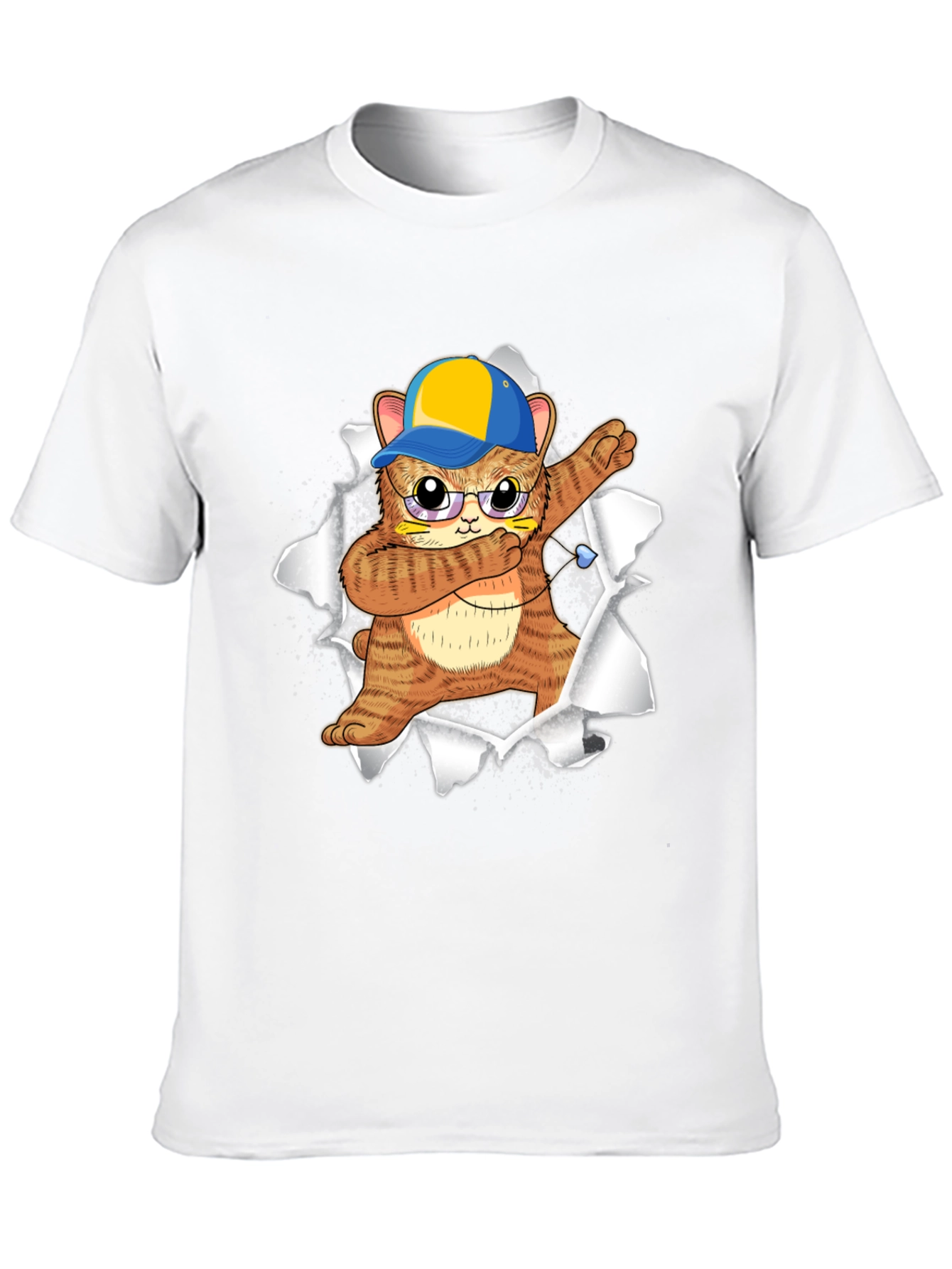 Dabbing Cat T-Shirt - Unique Graphic Tee for Cat Lovers
