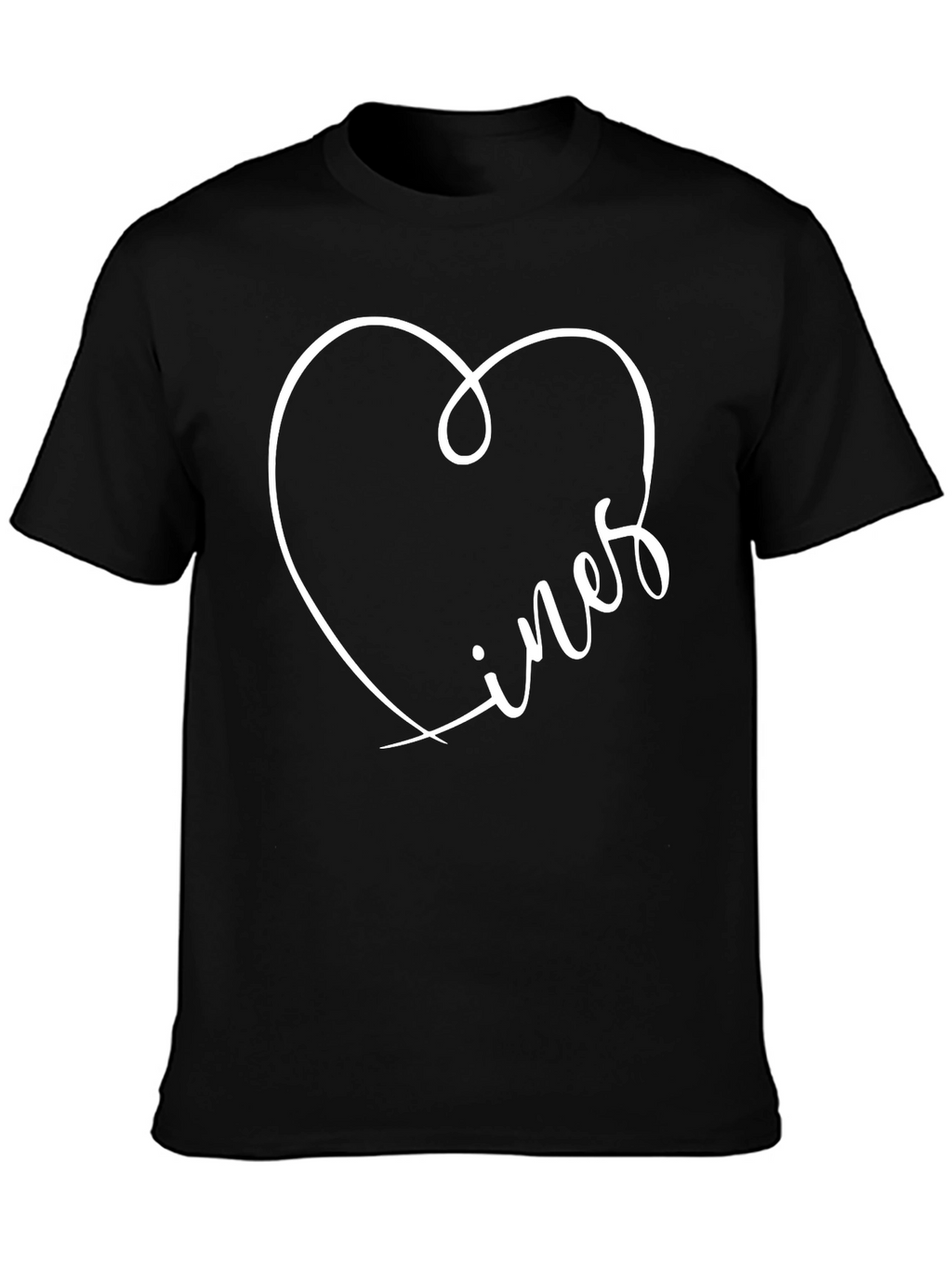 Lines Heart Graphic Tee - Stylish Mens Black T-Shirt