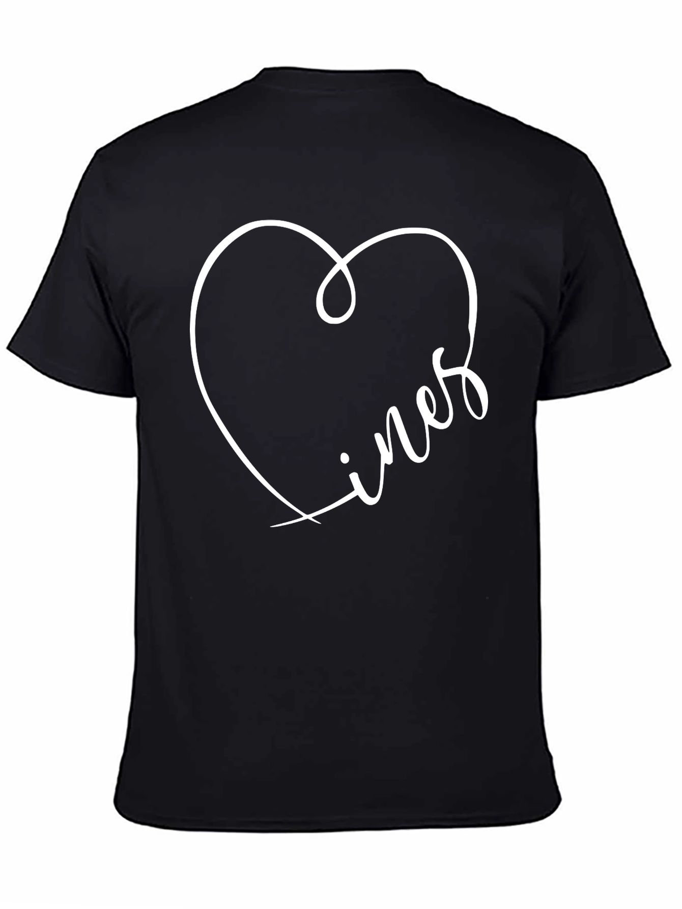 Lines Heart Graphic Tee - Stylish Mens Black T-Shirt