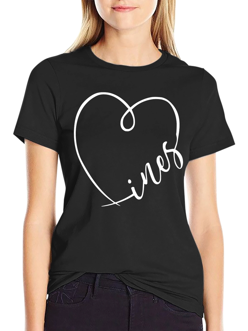 Lines Heart Graphic Tee - Stylish Mens Black T-Shirt