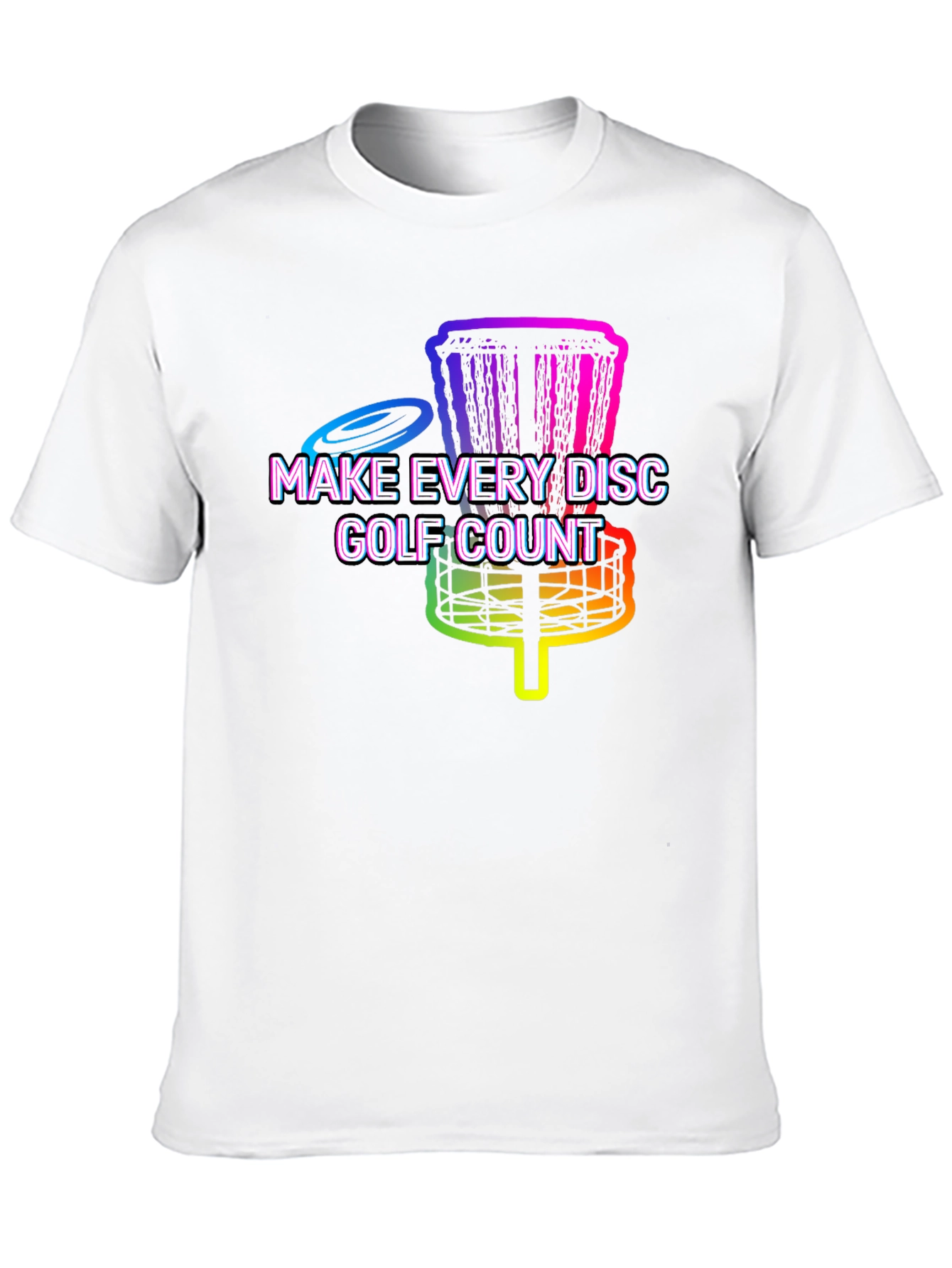 Rainbow Disc Golf T-Shirt - Make Every Disc Count