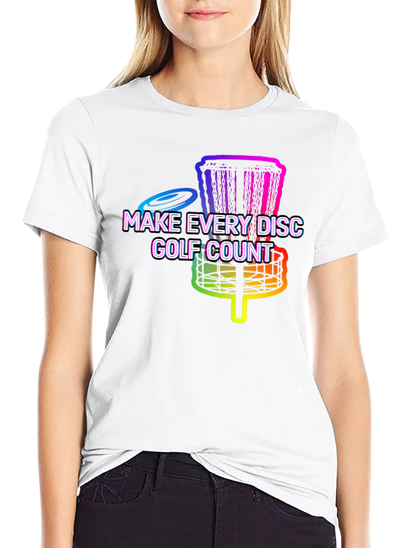 Rainbow Disc Golf T-Shirt - Make Every Disc Count