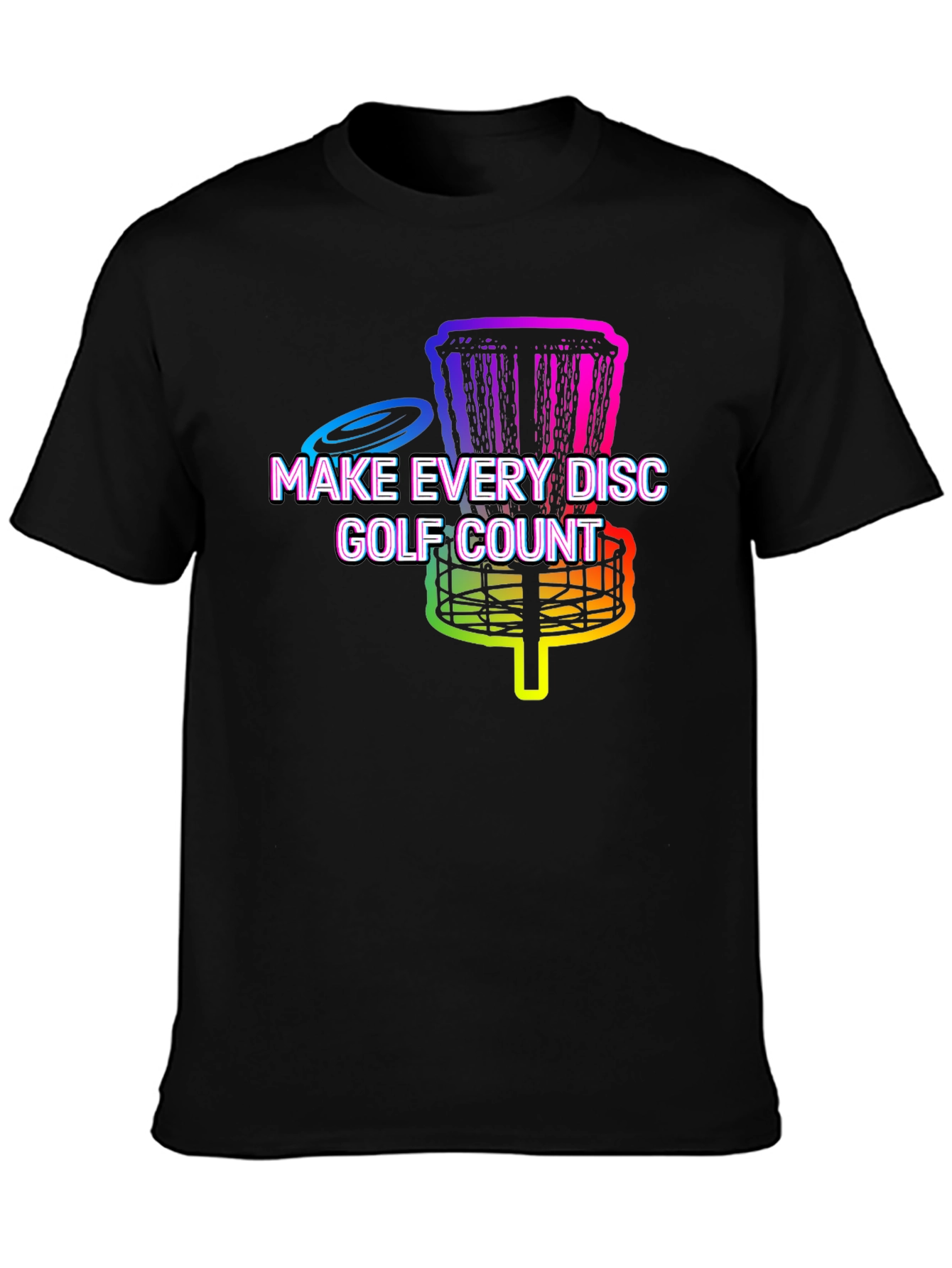 Rainbow Disc Golf T-Shirt - Make Every Disc Count