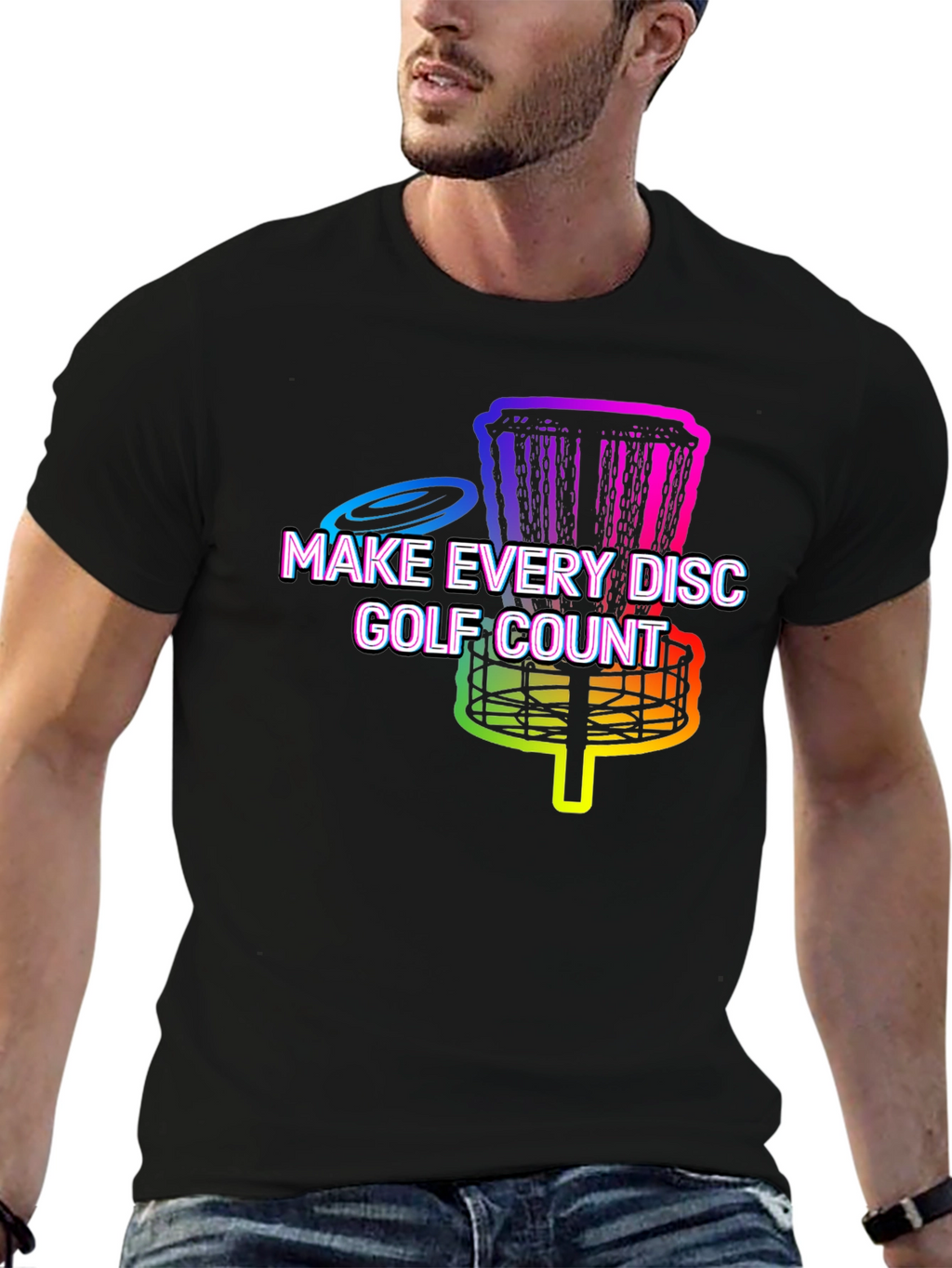 Rainbow Disc Golf T-Shirt - Make Every Disc Count