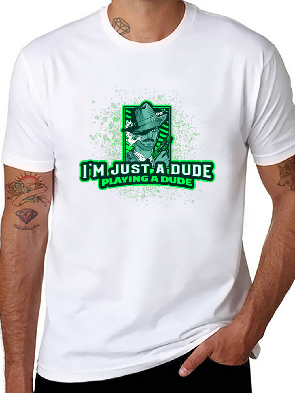 Im Just a Dude Playing a Dude Black T-Shirt