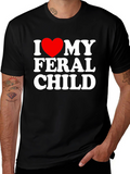 I Heart My Feral Child Black T-Shirt