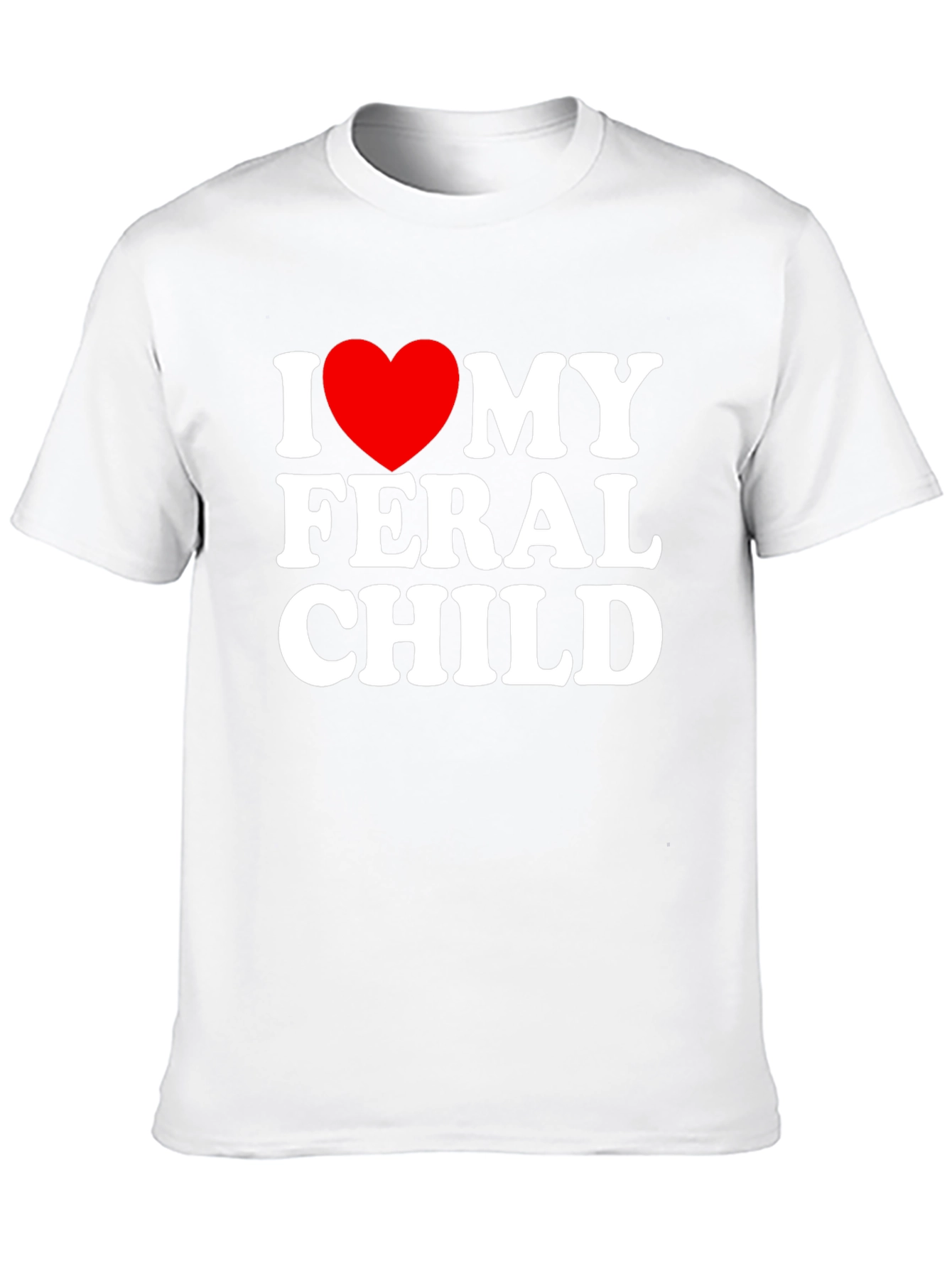 I Heart My Feral Child Black T-Shirt