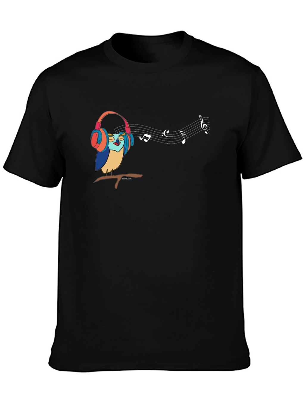 Owl in Headphones Graphic T-Shirt - Music Lover Tee