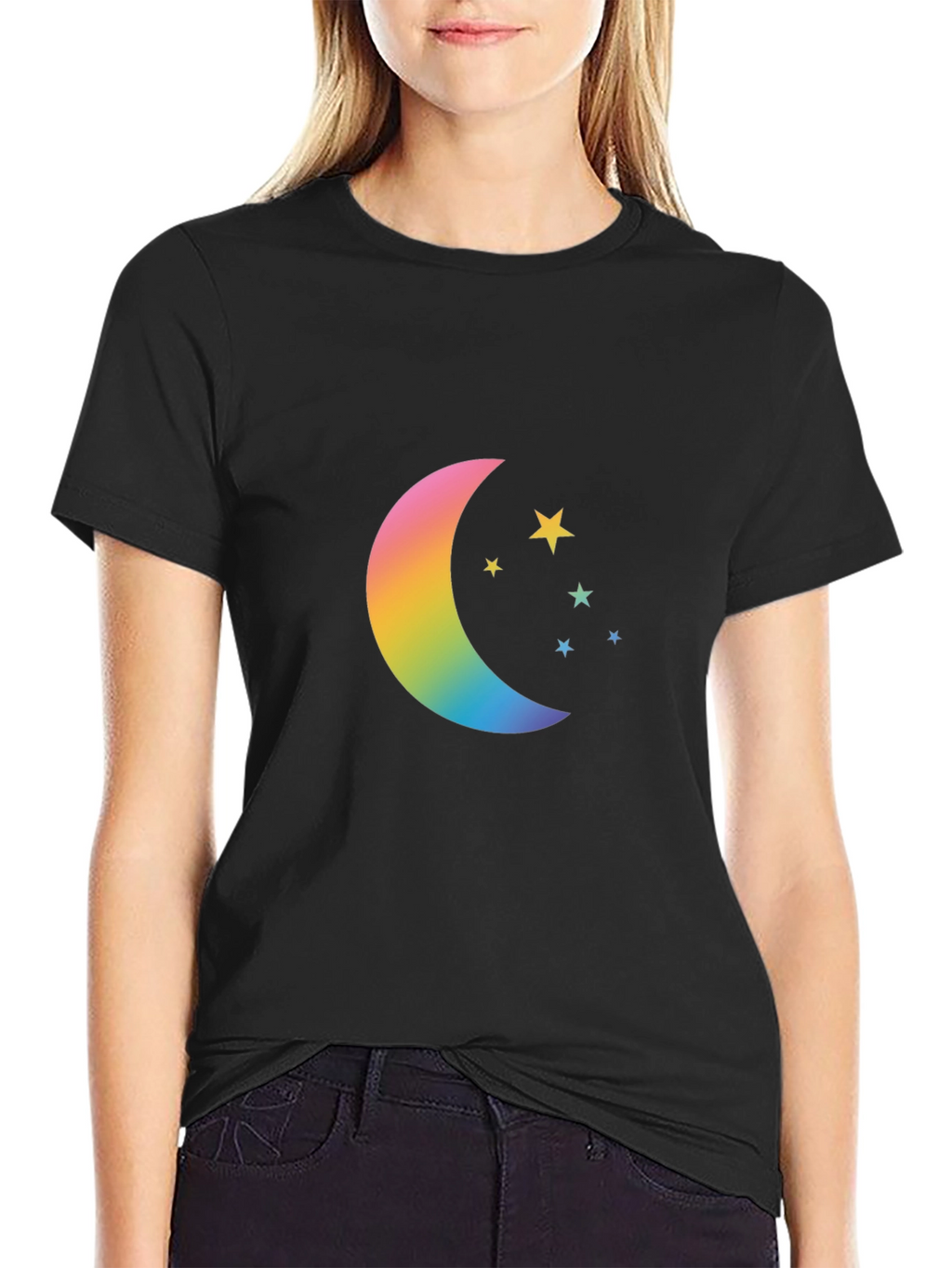 Rainbow Moon & Stars Graphic Tee