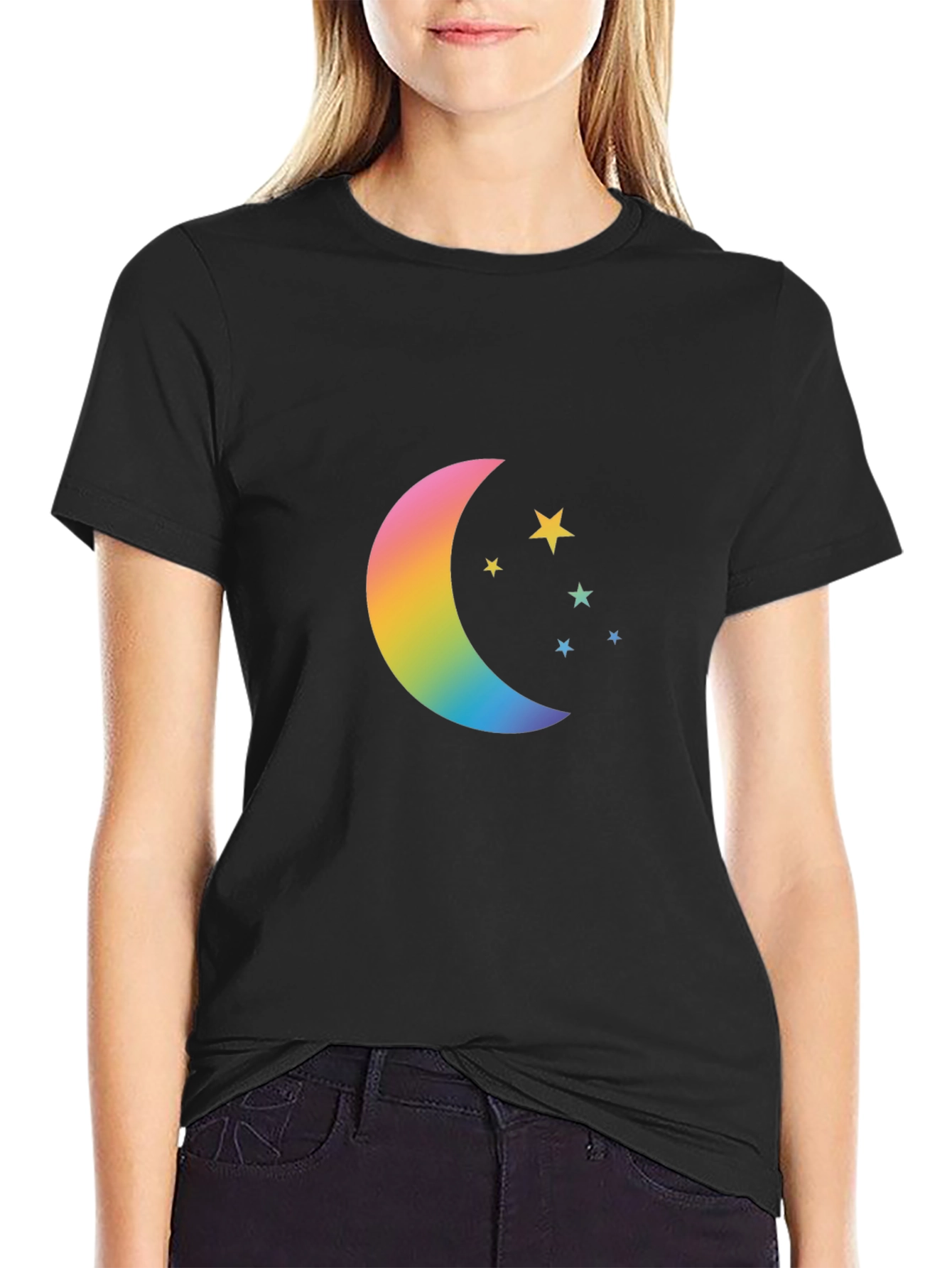 Rainbow Moon & Stars Graphic Tee