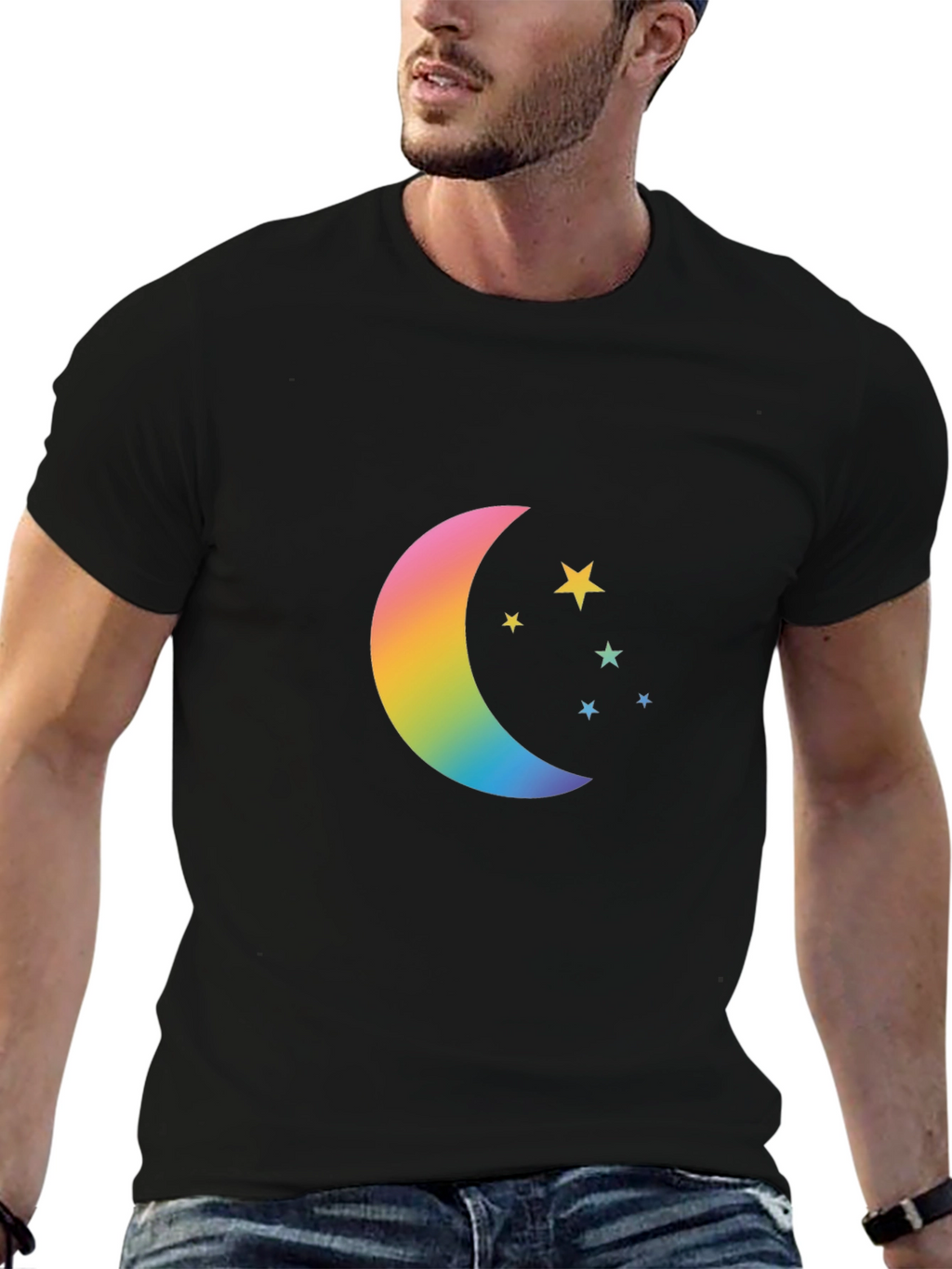 Rainbow Moon & Stars Graphic Tee