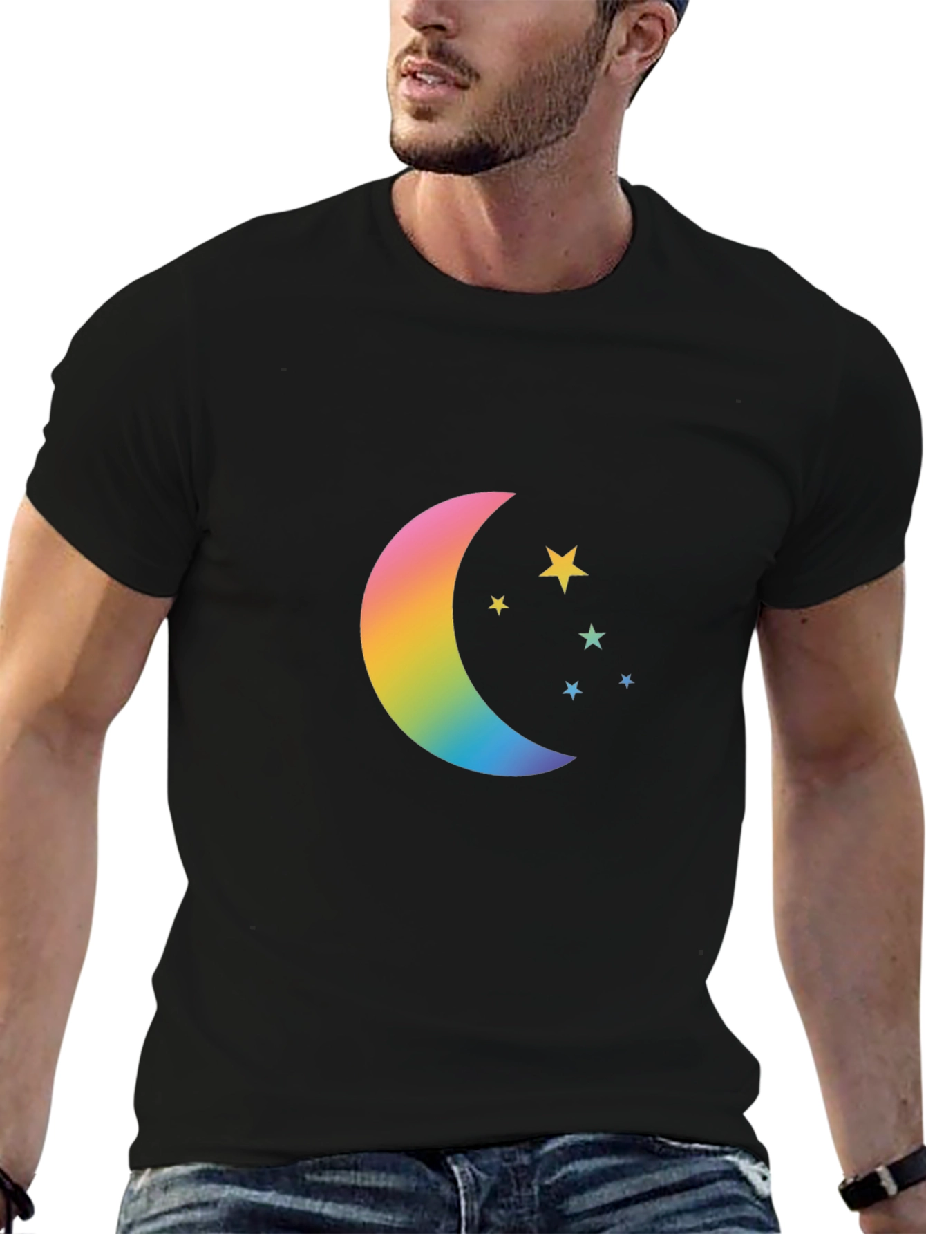 Rainbow Moon & Stars Graphic Tee