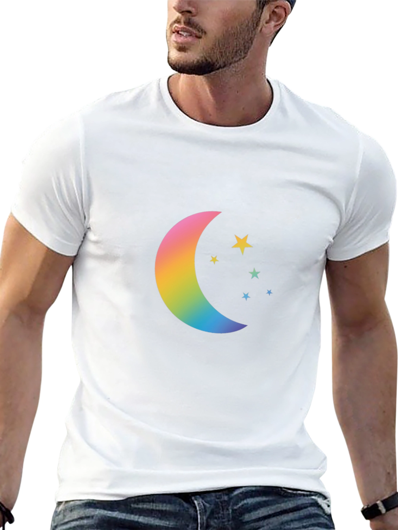 Rainbow Moon & Stars Graphic Tee